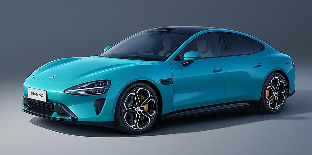 Xiaomi SU7 vue 3/4 avant